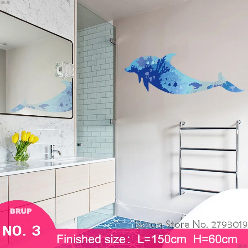 Настенные стикеры большого размера с животными 6 видов слон лев олень медведь