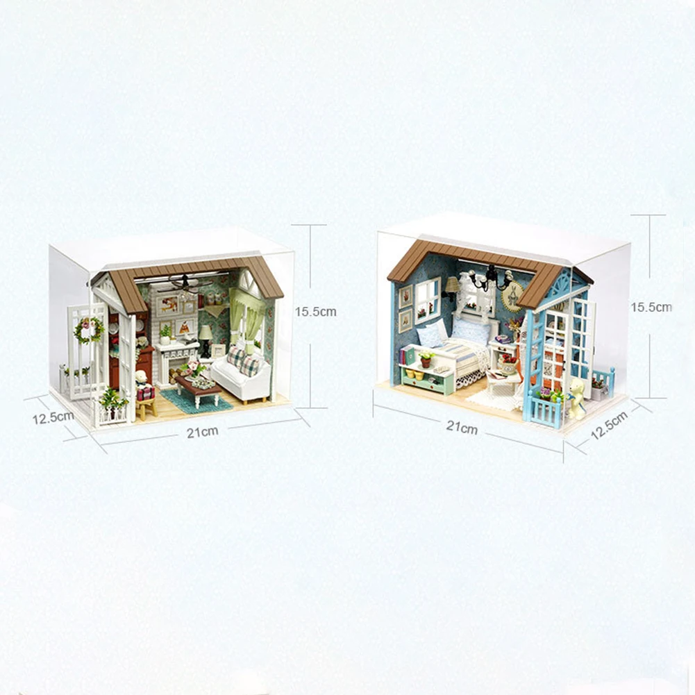 

3D Wooden DIY Mini Dollhouse Manual Assembling Model Holiday House Toys Doll House Handicraft Toy With Light
