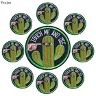 10 шт., оптовая продажа, круглые вышитые нашивки Prajna с буквами для одежды, наклейки, значки с надписями в стиле хиппи, термоклейкие нашивки на одежду