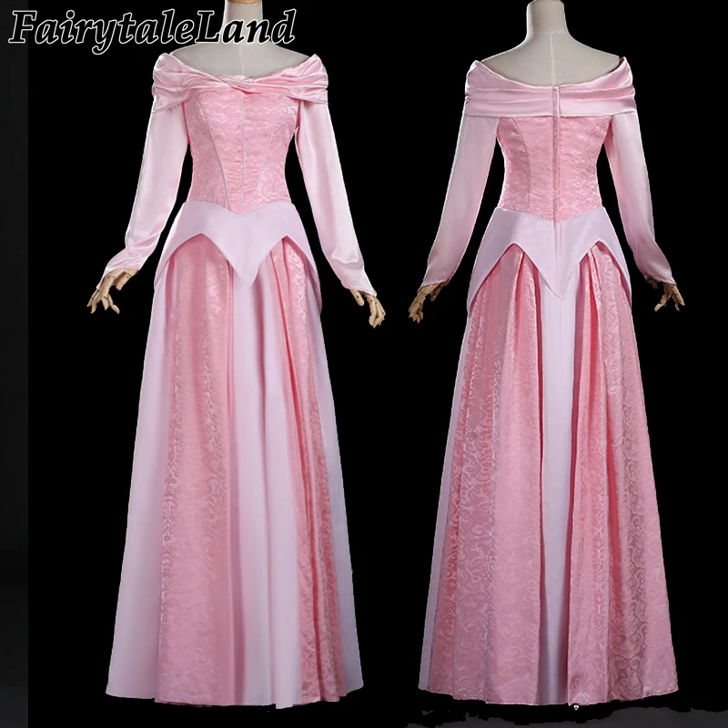 Vestido rosa con estampado de Aurora para fiesta, traje de princesa para Halloween y cumpleaños