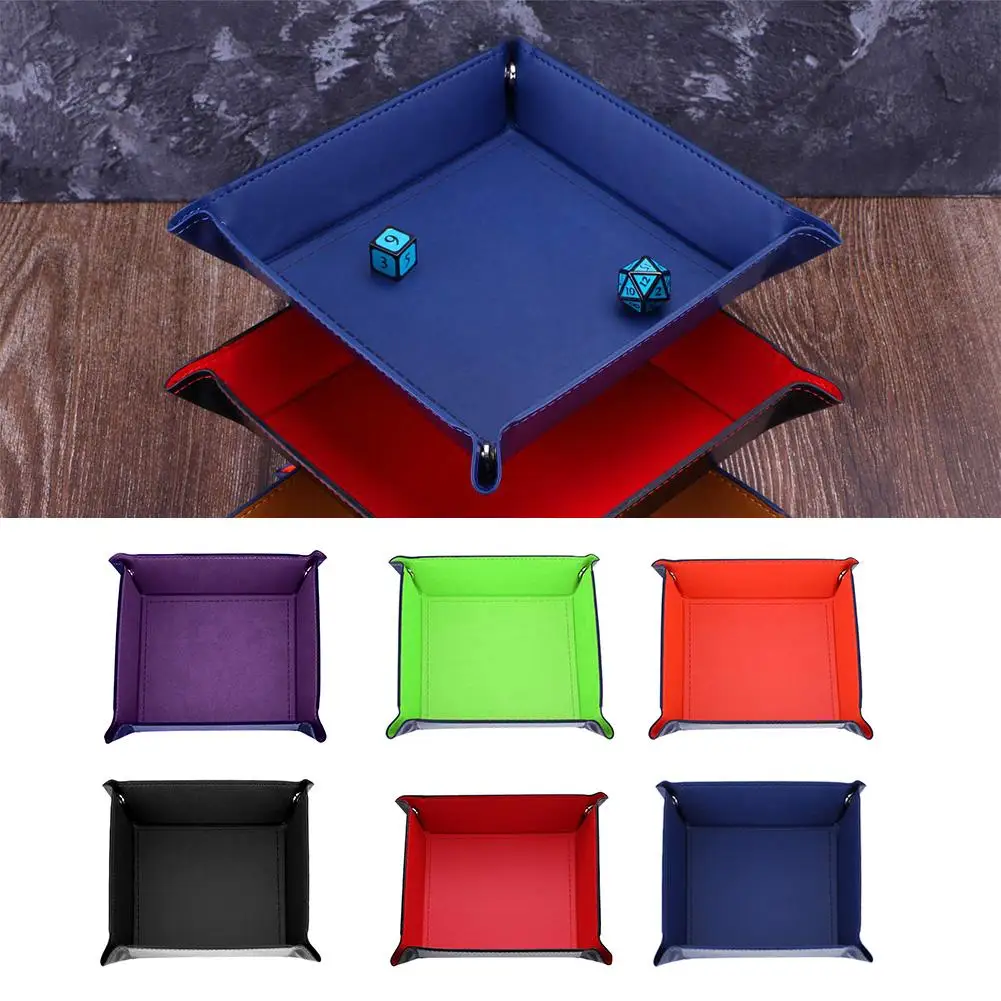 Складной шестигранный лоток для игральных костей из искусственной кожи