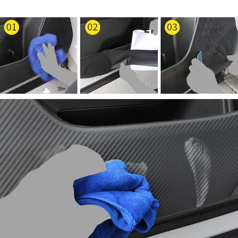

NEW-4Pcs/Set Car Door Anti-Kick Stickers Car Cover Interior Accessories New Carbon Fiber Sticker for Subaru Forester