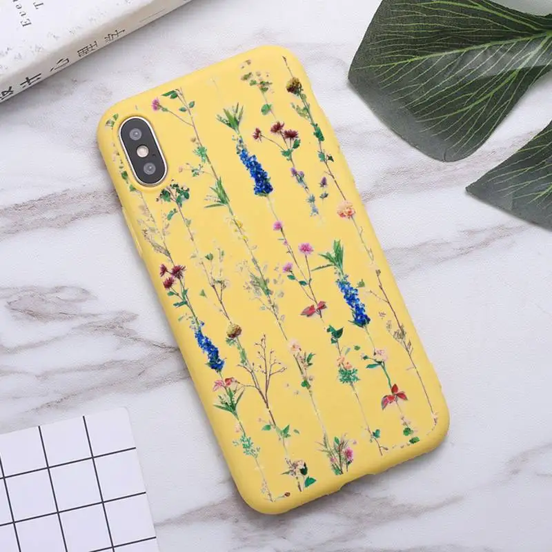 

twig flower Art high quality Phone Case Candy Color for iPhone 6 7 8 11 12 s mini pro X XS XR MAX Plus