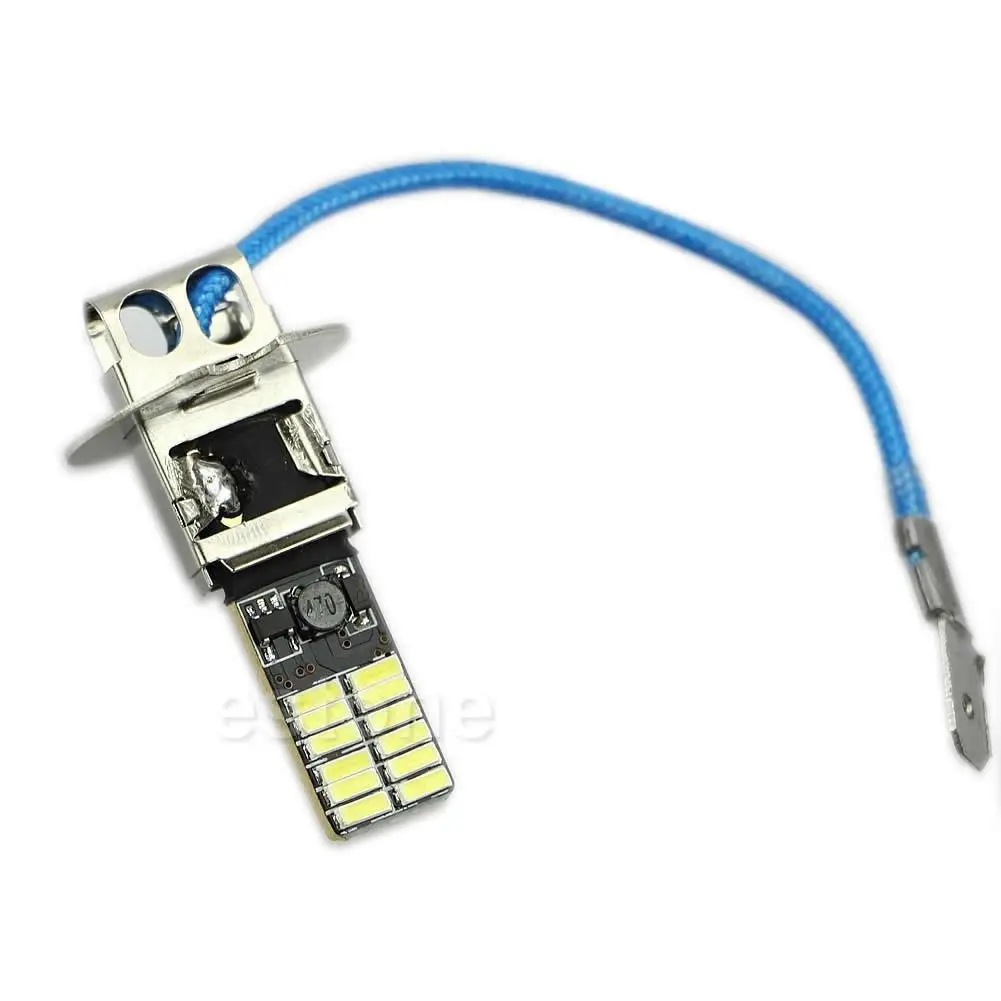 Новый 6500K HID Ксеноновые белые 24-SMD-4014 H3 светодиодный лампы для противотуманных фар