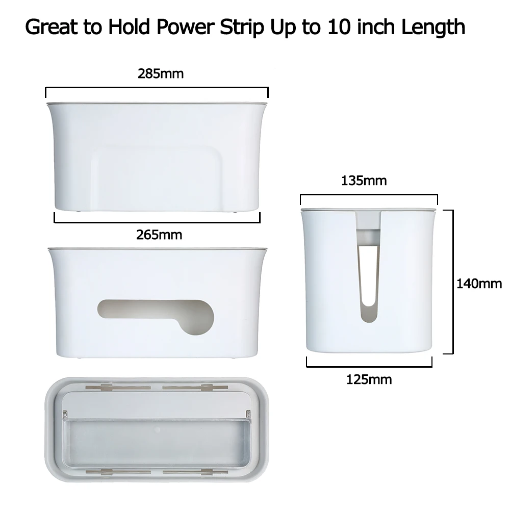 

Cord Box Oraganizer Cable Management Box Power Stripe Cable Hider Box Wires Hider for Home Office Desk Surge Protector Cover