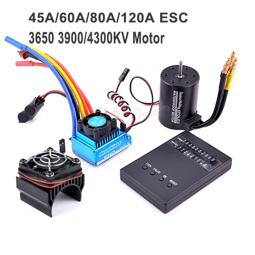 3650 2300kv 3100kv 3900kv 4300kv 5200kv бесщеточный двигатель/45A 60A 80A 120A ESC для 1:10 1/10 RC Car|Детали и