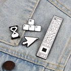PS броши на панели инструментов для компьютерной игры клавиатуры песочные часы эмалированные булавки для сумки джинсовая булавка на лацкан мужской черный значок креативные ювелирные изделия подарки