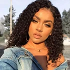 Парик Hairmoda женский с кудрявыми кружевами 13x4, с кудрявыми кружевными волосами 4x4 T, с короткими бразильскими кудрявыми волосами