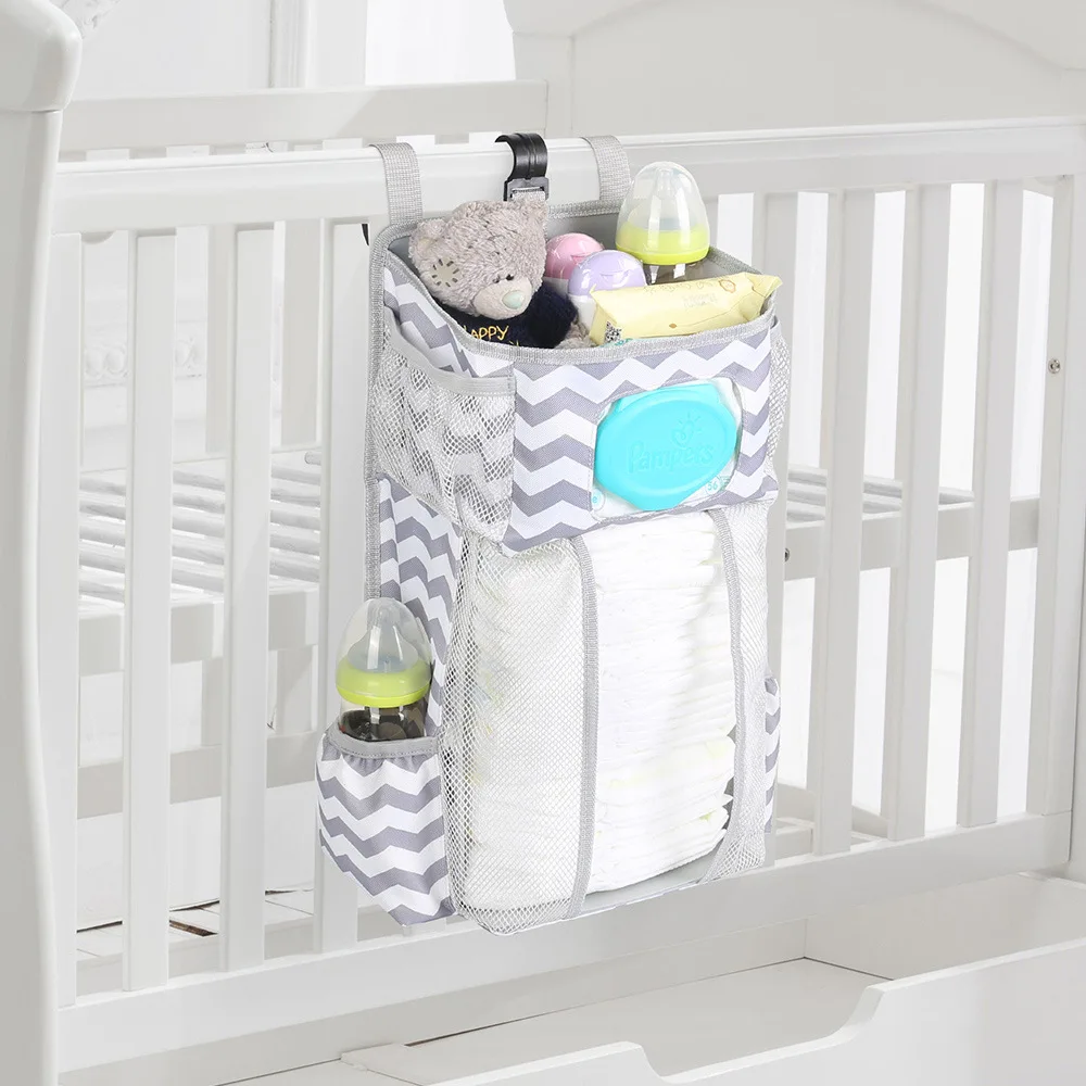 

Newborn Baby Bed Hanging Storage Bag Infant Crib Large Capacity Diaper Nappy Organizer Toddler Essential Bedding Set Nursing Bag