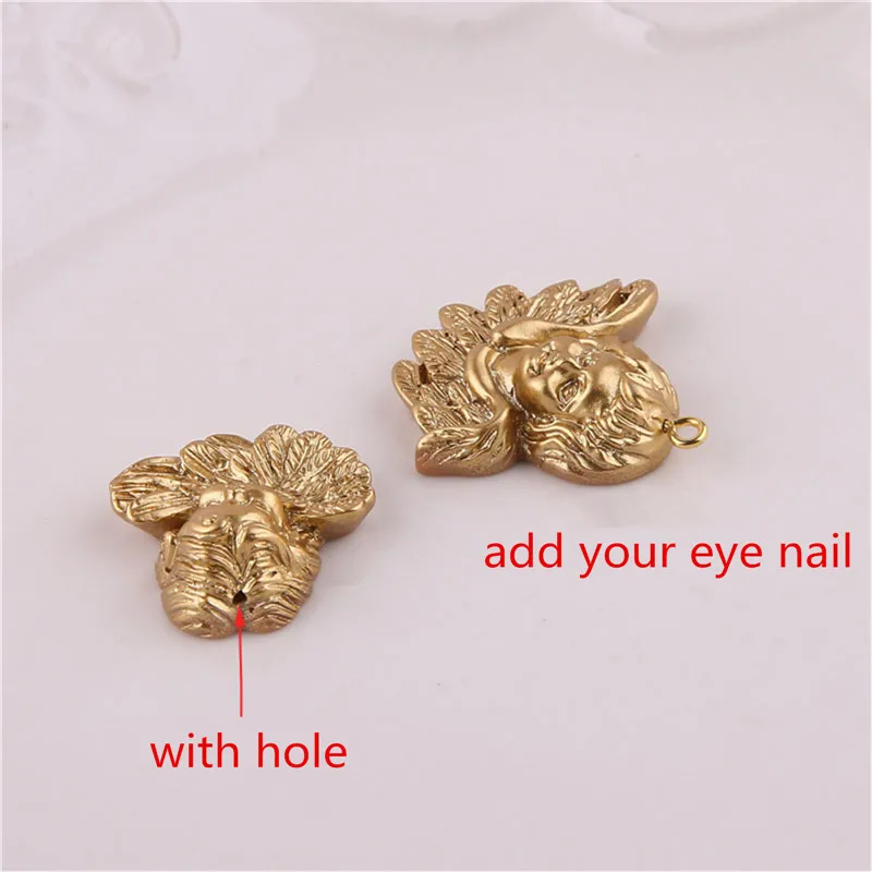 

5Pcs Vintage Angel Charms For Brooches Pins Cupid Flatback Hole Beads earring pendant necklace bracelet Jewelry DIY Birthday