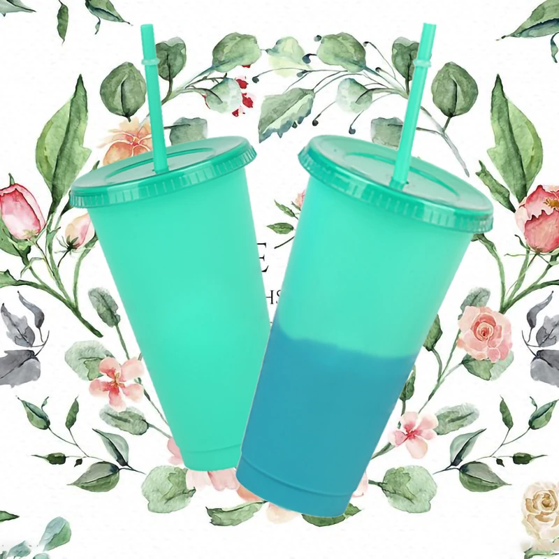 Многоразовые Меняющие цвет холодные чашки пластиковый стакан с - Цена: 