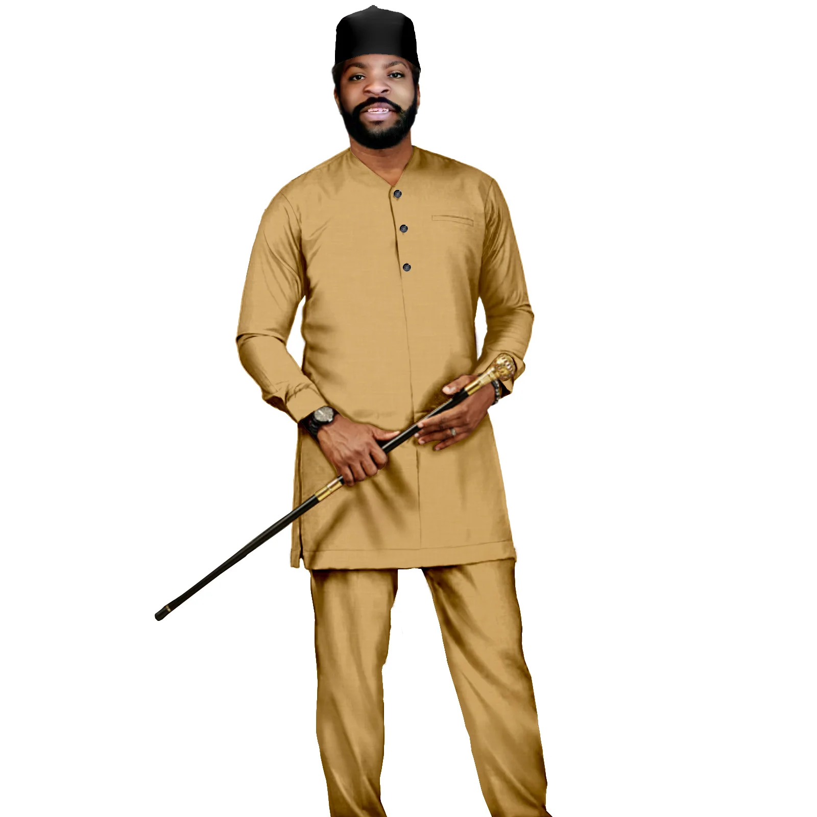 Africa Clothes for Men Dashiki Men Set Bzain Rich African Traditional Clothing Top+Pants V2116028