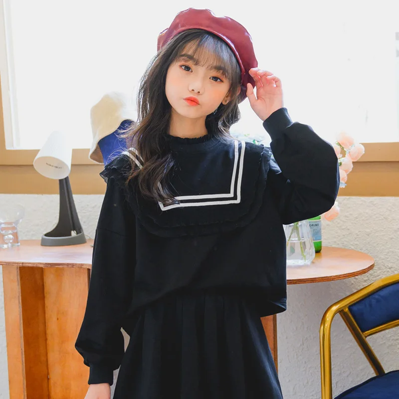 

New Children Clothing Sets for Girls Sport Clothes100% Cotton Top +Skirts Girls Casual Suits Teenage Kids Tracksuits CL491