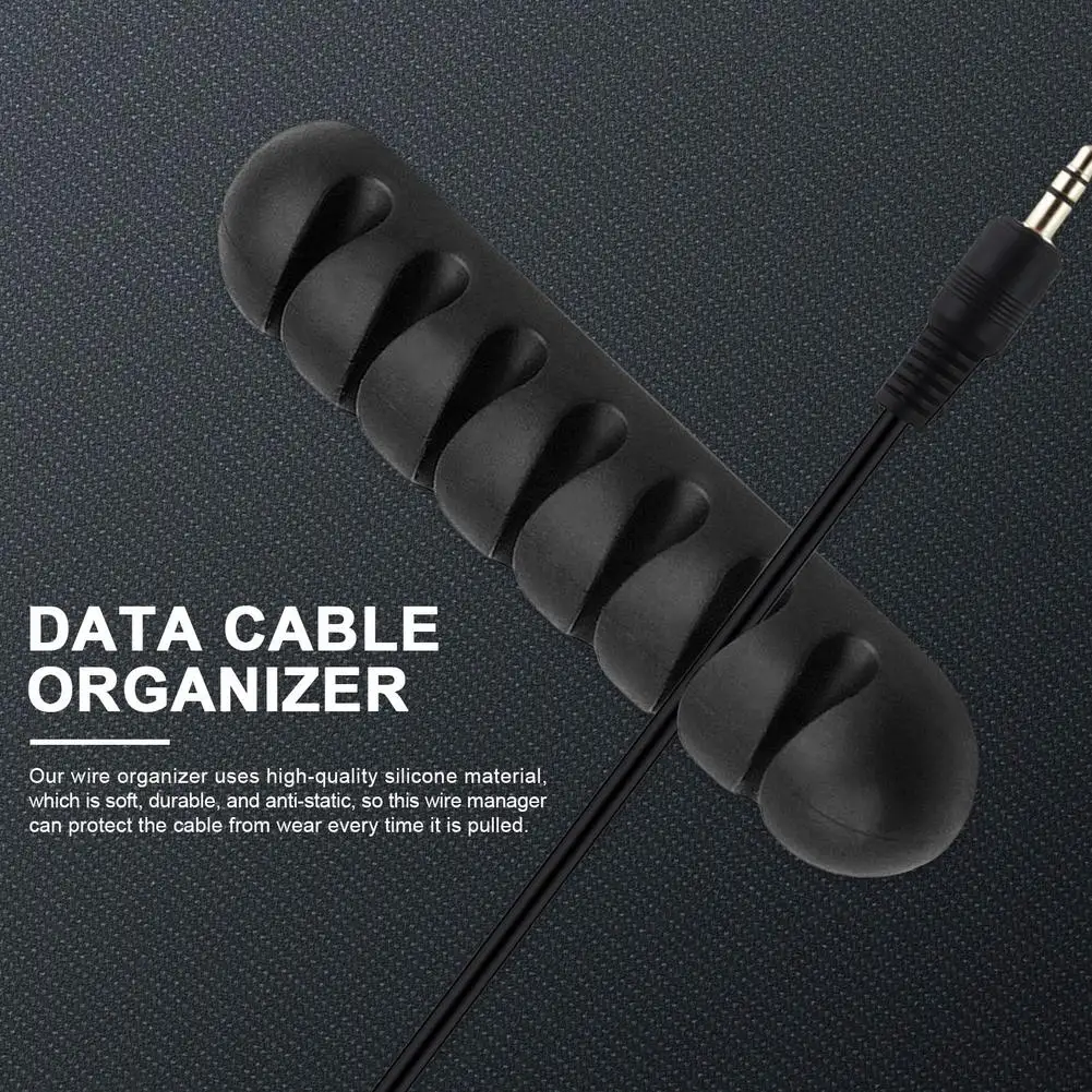 usb cable organizer wire winder silicone tie fixer wire management organizador cord clip office desktop phone cables holder free global shipping
