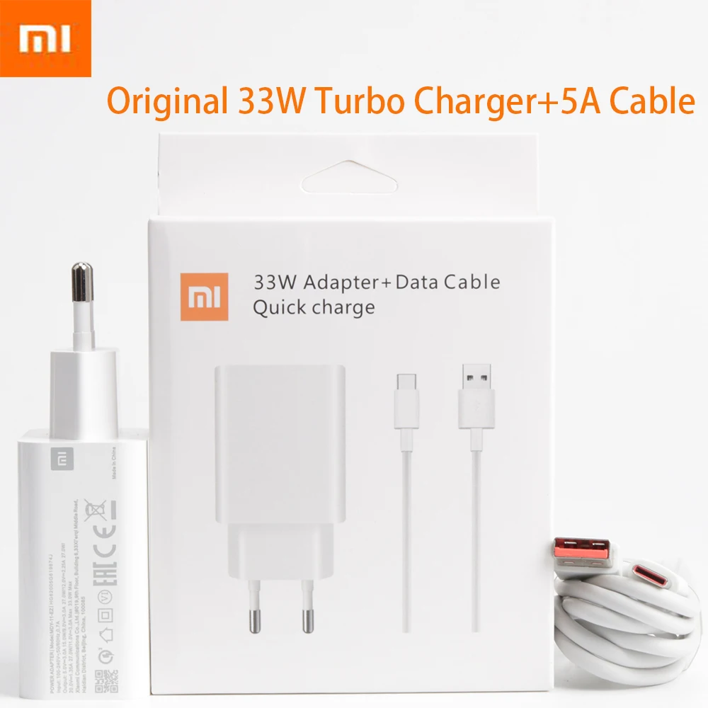 

Original Xiaomi 33W Fast Charger Turbo Charge EU QC 4.0 Adapter Redmi Note 9 Mi 9 9se 9T Note 10 K20 K30 Pro Charger