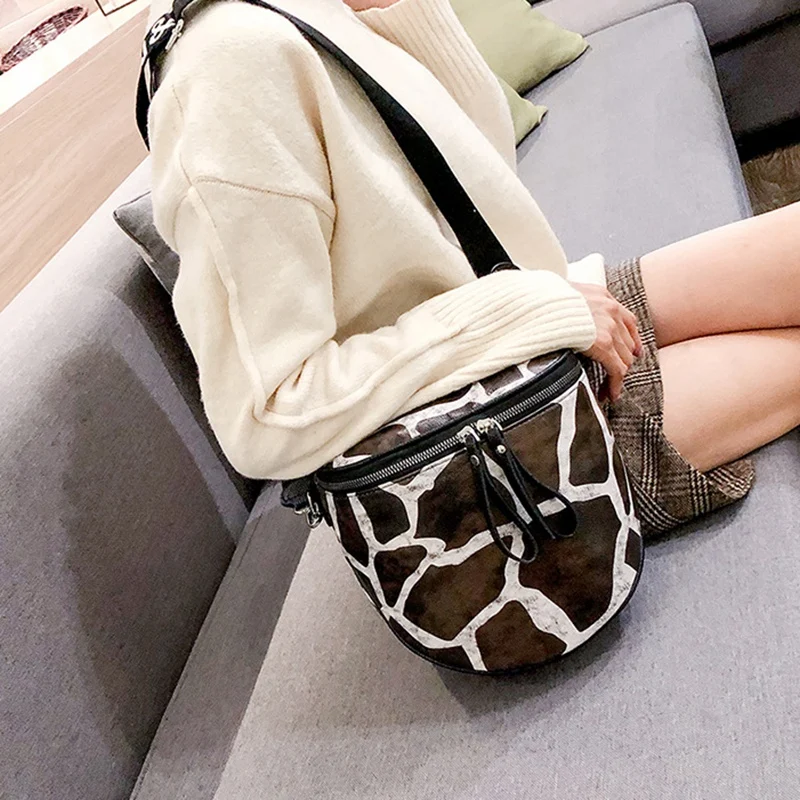 Новый Жираф текстура через плечо модная сумка сумки в руку из искусственной кожи