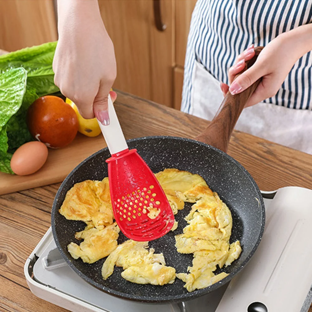 

Innovative Potato Garlic Press Colander Spoon Kitchen Cooking Spoon Heat-resistant Hanging Hole