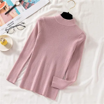 Pink Duckwaver Толстая Водолазка Теплый женский свитер осень зима вязаный Femme Pull высокая эластичность мягкие женские пуловеры свитер - Color: Pink