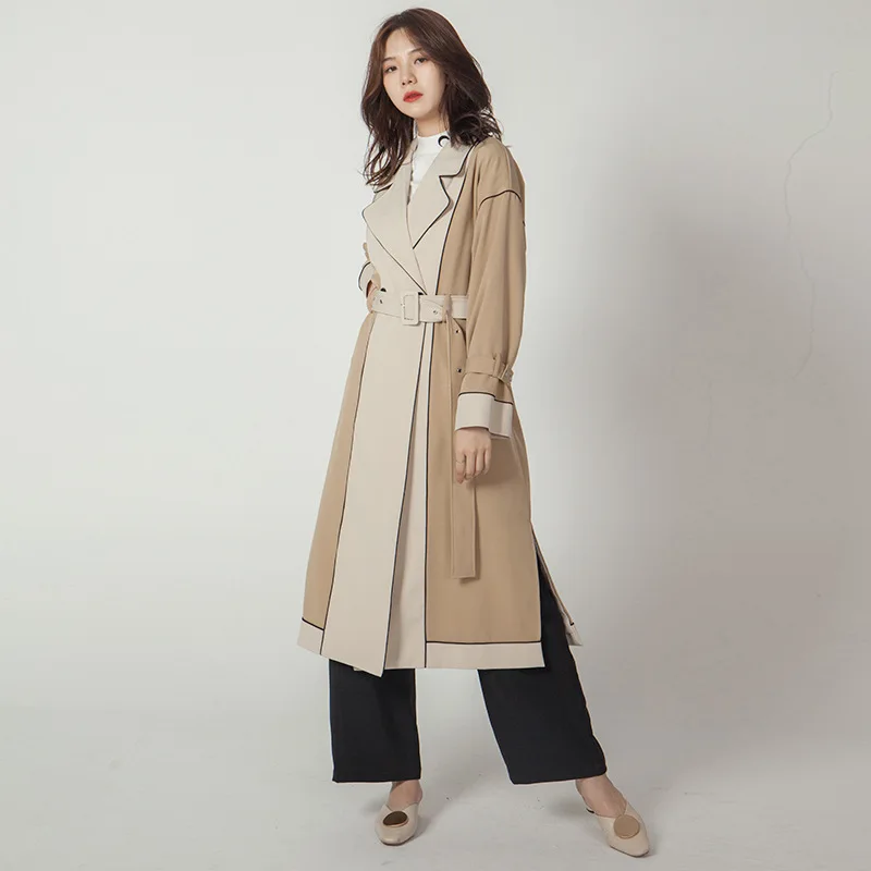Подиумный дизайн модный женский длинный Тренч пальто с цельным однобортным