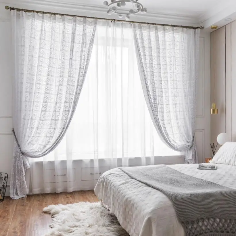 Бежевые Белые занавески s портьеры длинные прозрачные Занавески для спальни