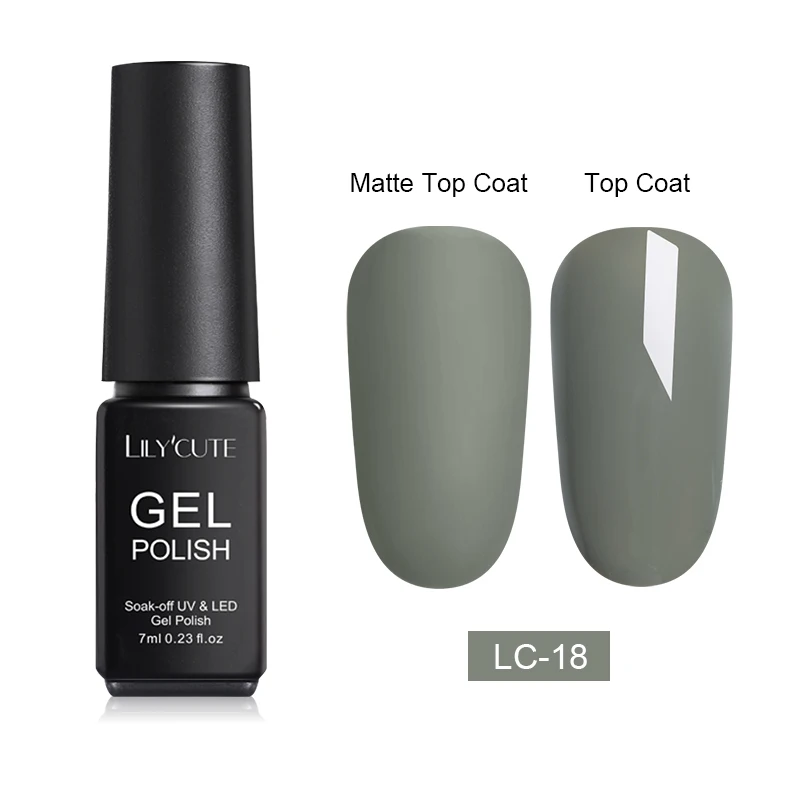 LC-18 LILYCUTE Матовый УФ-гель для ногтей матовый верхний слой цвет УФ гель для ногтей лак Гибридный впитывающий гель лак маникюрный гель лак - Цвет: LC-18