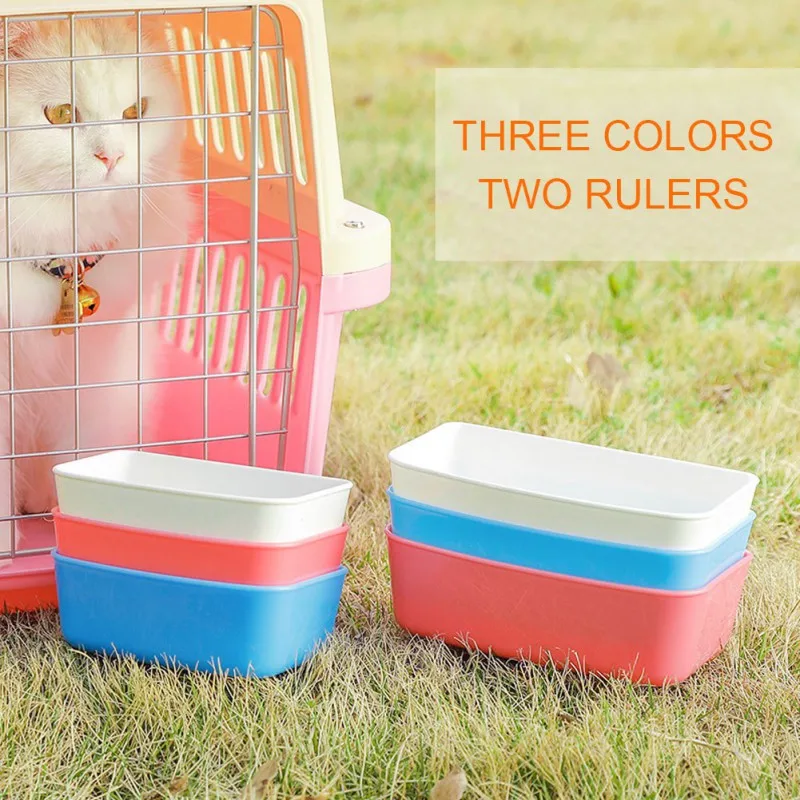 Portable Pet Food Bowl Hanging For Travel Cage Carrier Box Plastic Cat Feeder Thickened Container Outdoor Supplies | Дом и сад