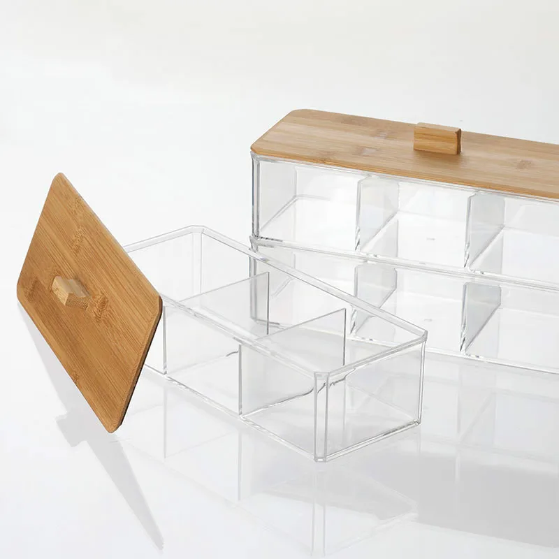 Акриловый круглый Qtip контейнер горшки для специй миска косметический макияж