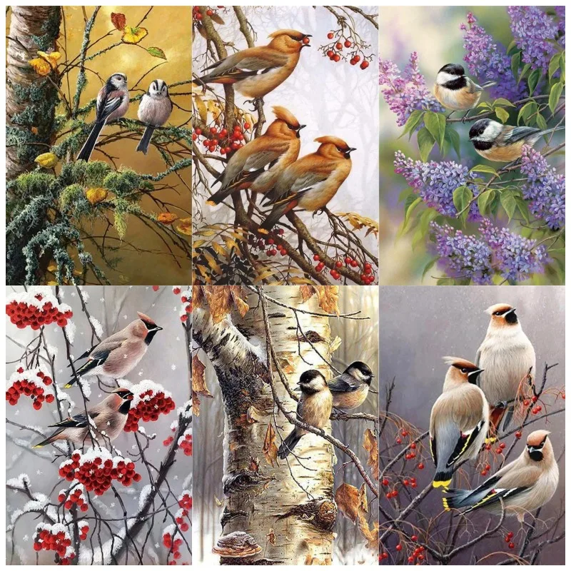 

Bird 5D DIY Diamond Painting Animal Full Drill Round Diamond Embroidery Scenery Rhinestone Mosaic Home Decor Diy Gift
