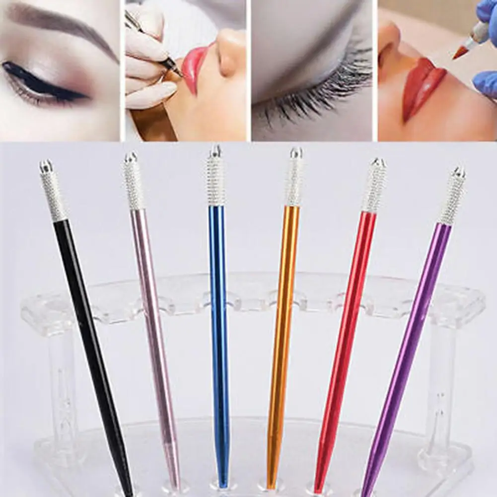 Лезвия Перманентный макияж вышитые бровей губ ручка ручная машинка для татуажа