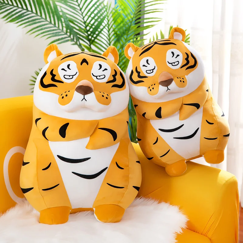 40/50/60cm Fat Round Tiger Pillow Doll Stuffed Super Soft Plush Forest Animal Toy High Quality Home Decor Xmas Gift For Kids - купить по