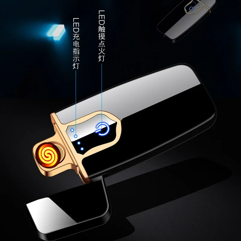 Сенсорная зарядка Двусторонняя Зажигалка для сигарет светодиодный дисплей