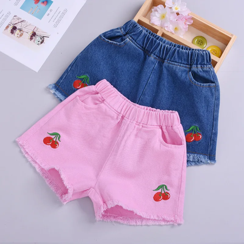 

ZWF784 baby girls jeans shorts 2021 summer girl short pants for kids cartoon jeans for children denim shorts