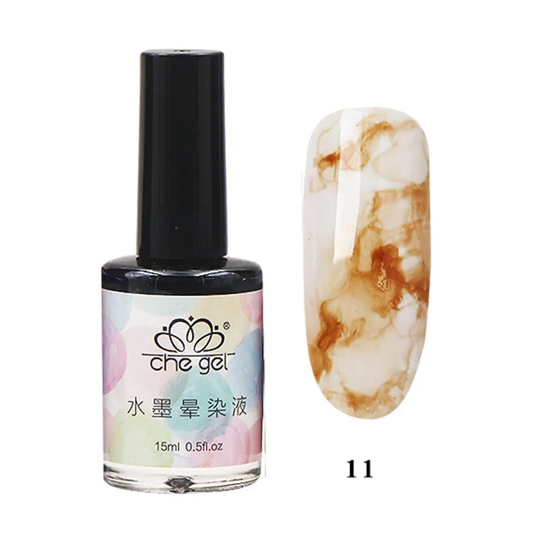 Sale Watercolor Ink High Quality Water Dyeing Gradient 15ML Nail Art Japanese Nails Gel Nail Polish 1PC Marble Pattern - Цвет: 11