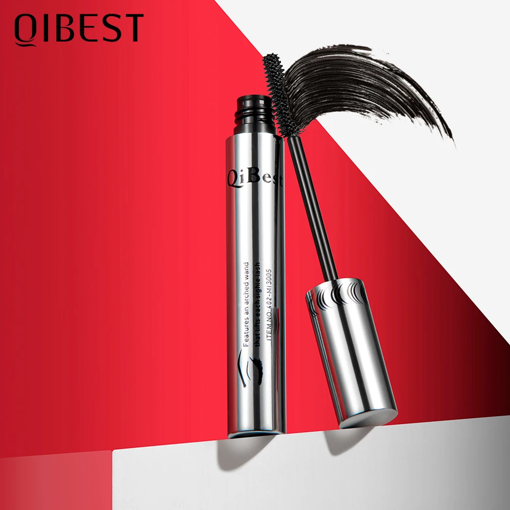

QIBEST Black Mascara 4D Volume Waterproof Lash Eyelashes Extension Lengthening Eyelashes Liquid Rimel Mascara Cosmetics Makeup