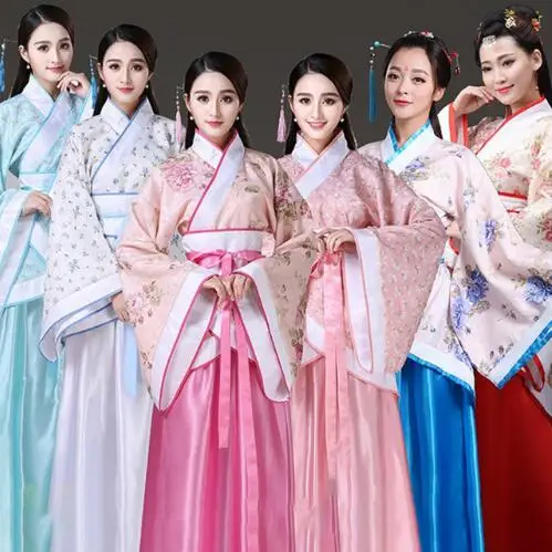 New Chinese Traditional Women Hanfu Dress Fairy Red White Clothing Tang Dynasty Ancient Costume | Тематическая одежда и