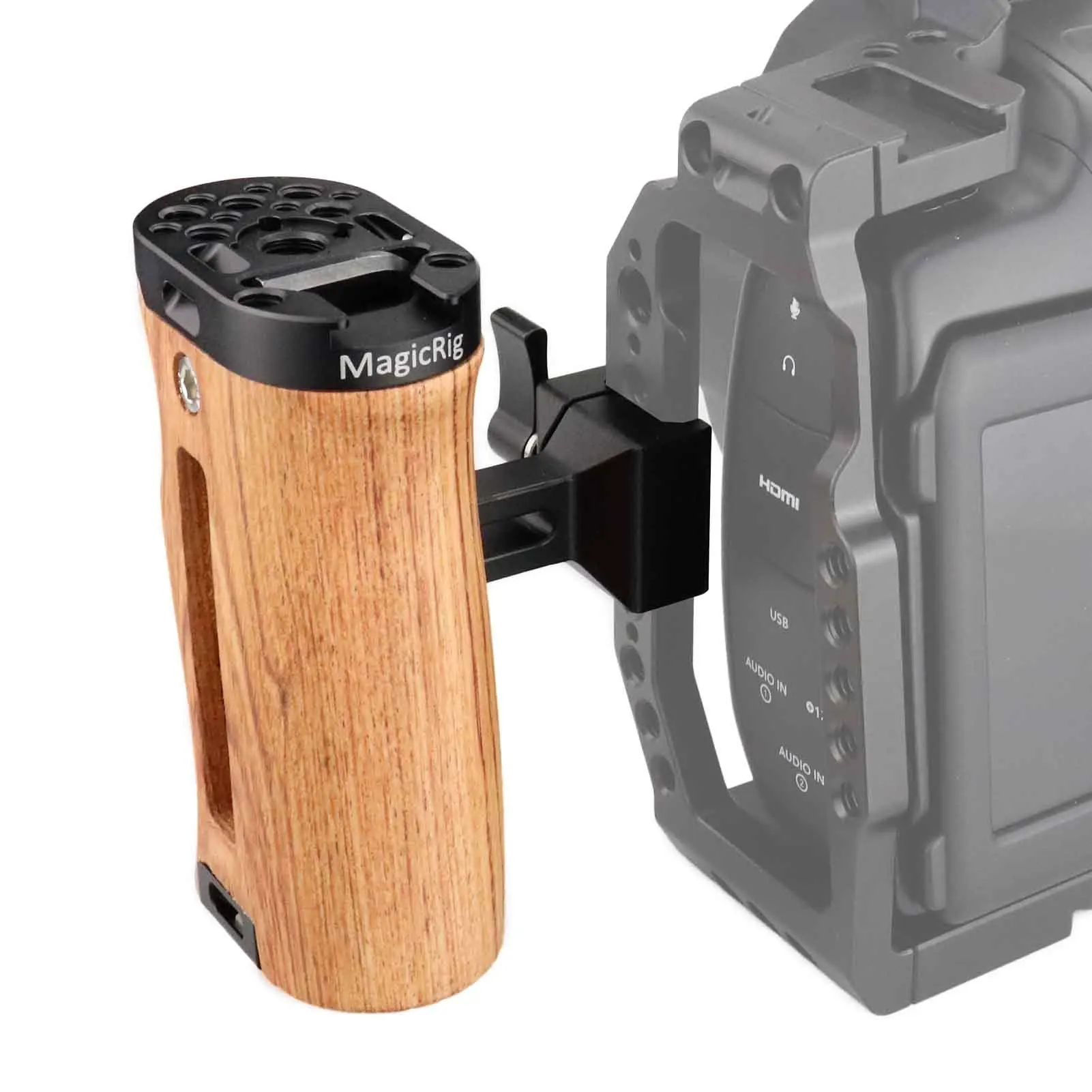 MAGICRIG Adjustable Wooden Handle Grip Universal Side NATO with Cold Shoe Mount for A7RIII A7III BMPCC 4K /6K Camera Cage | Электроника