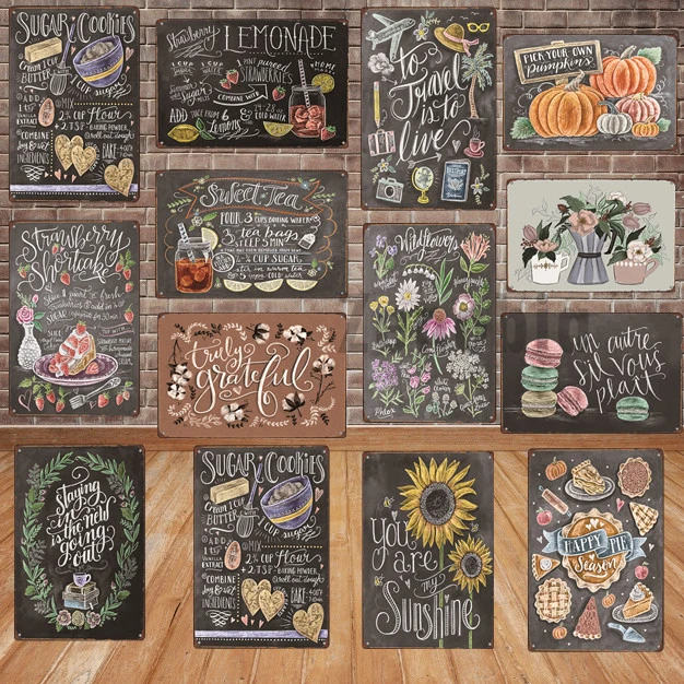 

Жестяной знак для печенья и торта, металлический индикатор направления для кухни, винтажная металлическая живопись, домашний декор