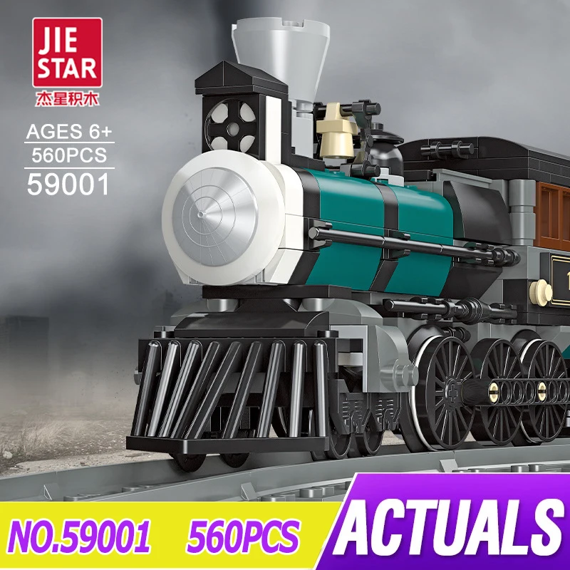 

JIESTAR 59001 Train Series Steam Train Creative Splicing Modular Building Blocks Bricks Children's Educational Toy Birthday Gift