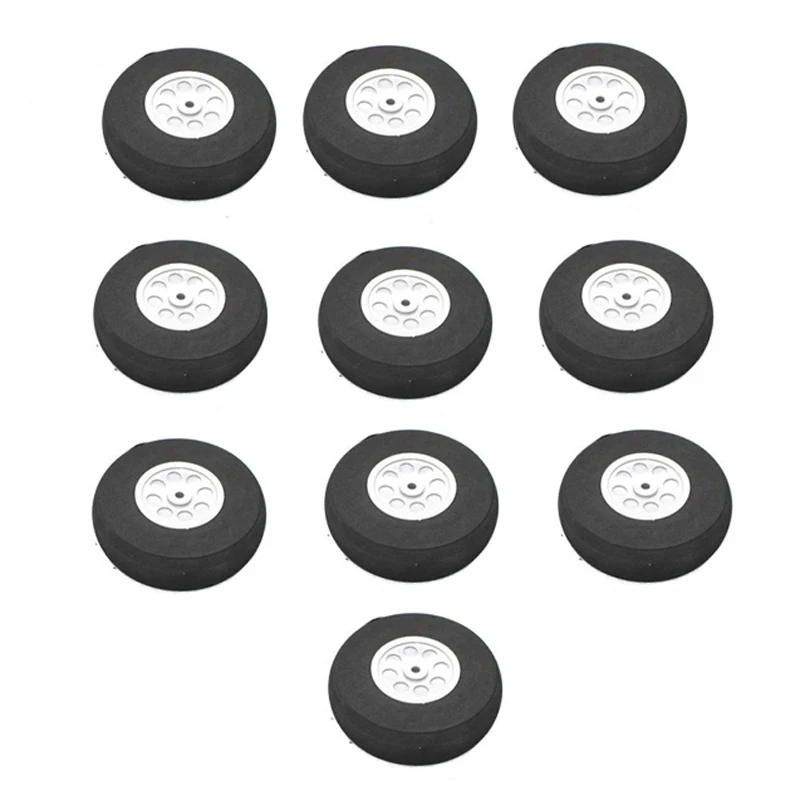

10PCS Landing Gear Sponge Tires Diameter 65mm Aperture 4.1mm 8g Airplane Wheel for RC Fixed-wing Model Aircraft Parts