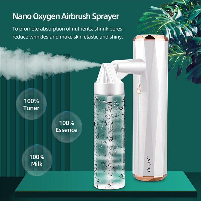

CkeyiN High Pressure Nano Spray Face Sreamer skin Moisturizing Cleaner Nano Facial Water Oxygen Injection Beauty Spa Sprayer