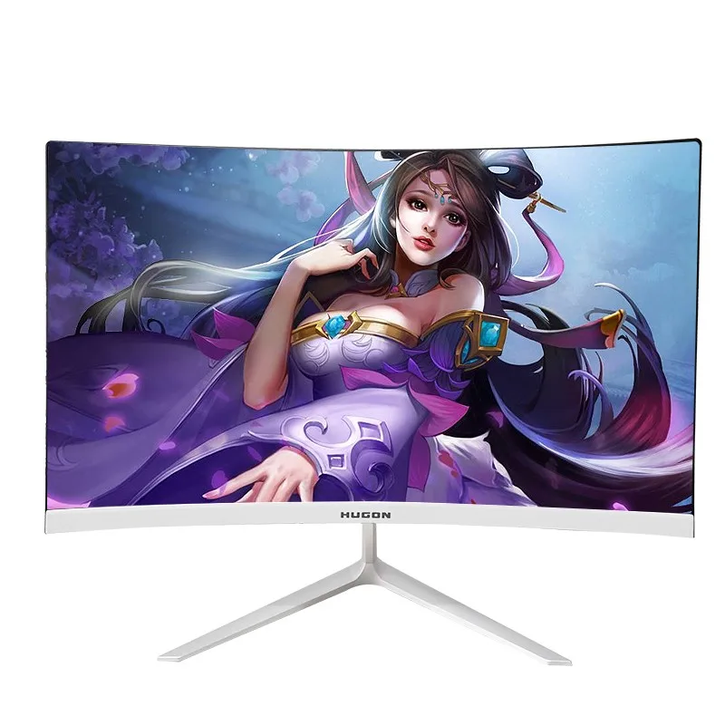 Computer monitor white black/red 24-inch curved surface HD HDMI LCD screen home office desktop narrow frame wide viewing angle | Компьютеры