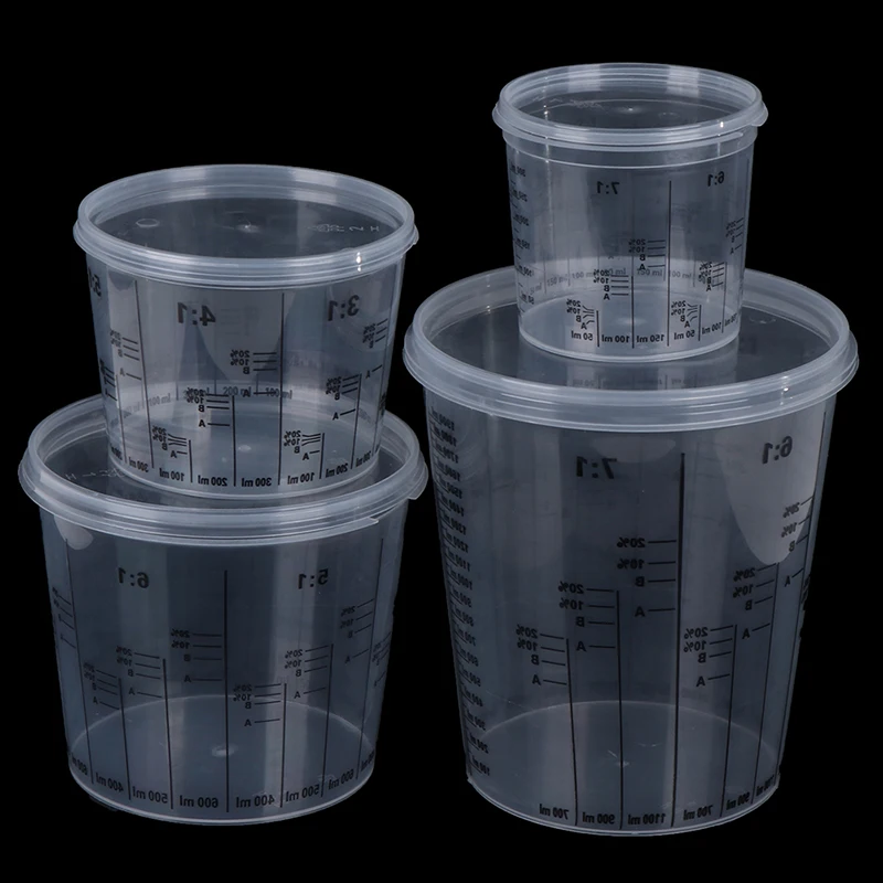 

5pcs Plastic Paint Mixing Cups 385ml Paint Mixing Calibrated Cup For Accurate Mixing Of Paint And Liquids
