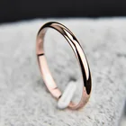 Новинка, простое классическое кольцо, ширина 2 мм, обручальное кольцо из титановой стали с покрытием из розового золота