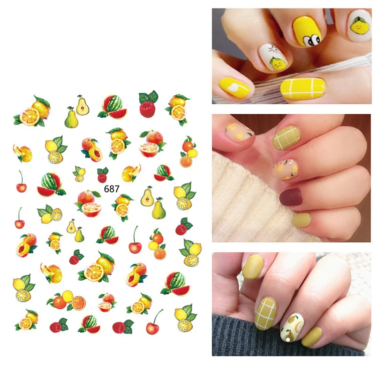 1 шт инструментов для ногтей Наклейка Стикеры с изображением фруктов ананаса