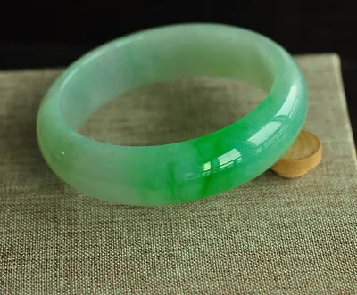 

Zheru jewelry natural Burmese jade 54-64mm green bracelet, elegant princess jewelry, best gift