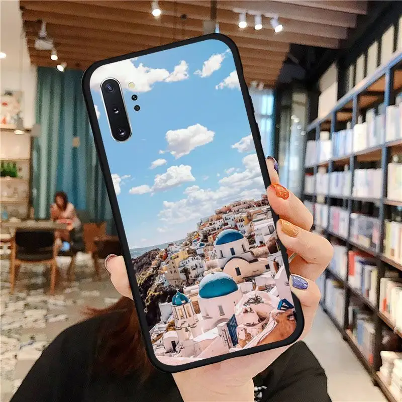 

Oia Santorini Greece lanscape Phone Cases For Samsung A50 A51 A71 A20E A20S S10 S20 S21 S30 Plus ultra 5G M11 funda cover