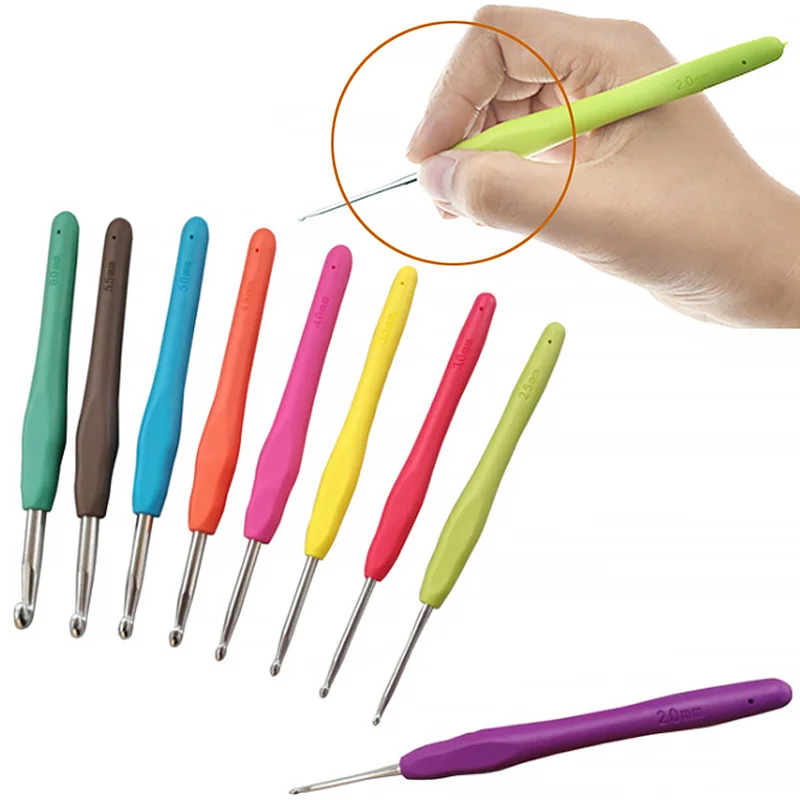 Металлический крючок для вязания крючком цветные вязальные спицы ткацкого