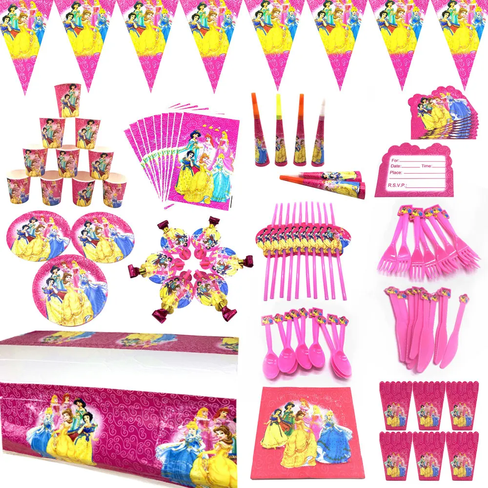 Набор для украшения детского дня рождения в стиле диснеейской принцессы