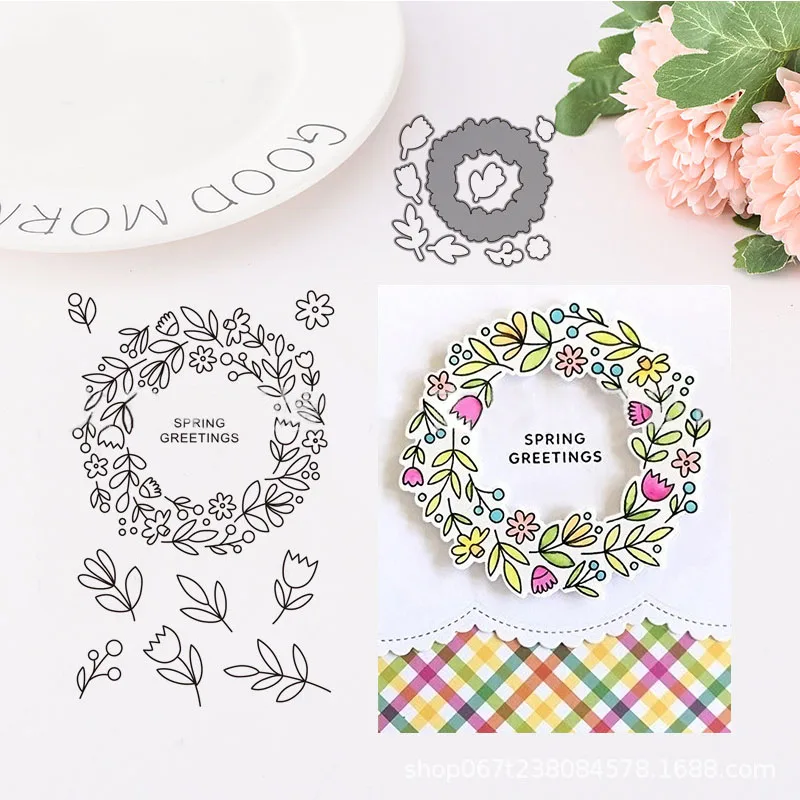 1 шт. Бумага карта поделки тиснение гирлянда прозрачный штамп Листья Форма