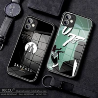 james bond 007 romantic poster phone case tempered glass for iphone 13 11 12 pro max xr xs 8 x 7 6s plus 2020 mini covers